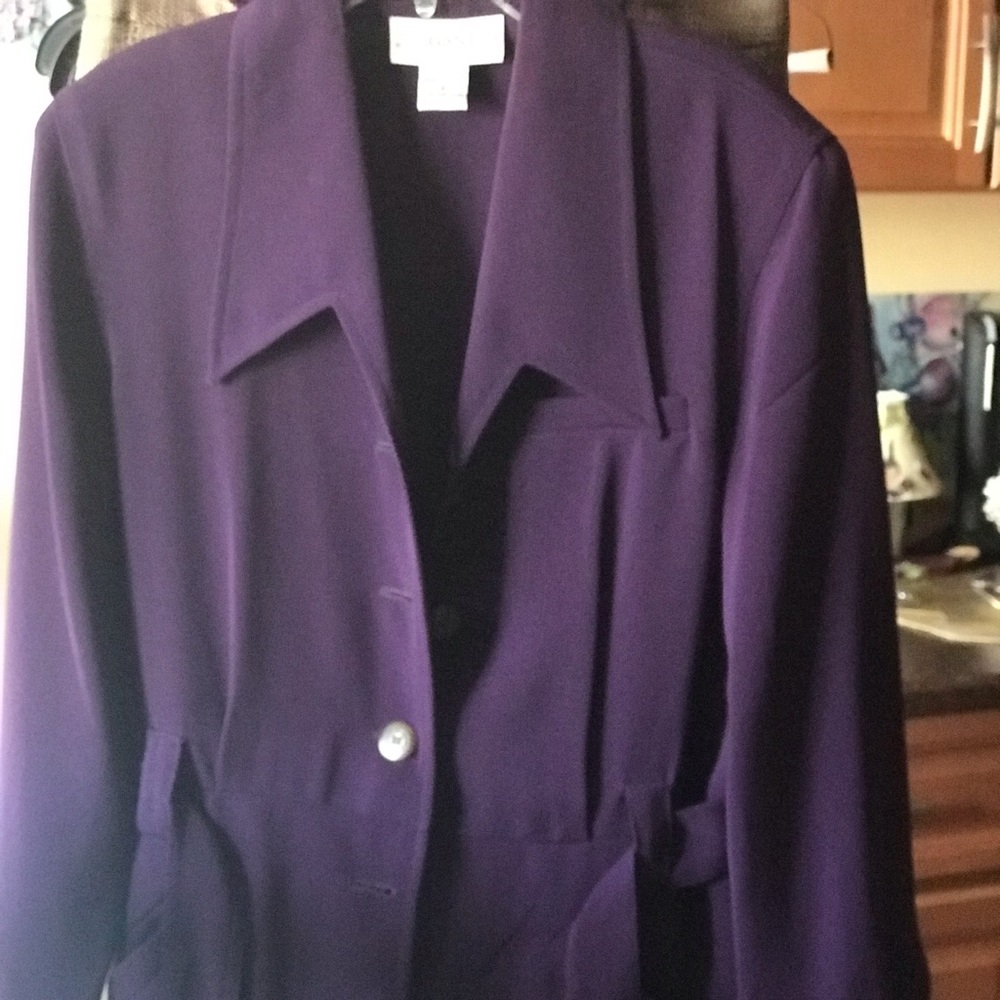 Purple plum belted jacket